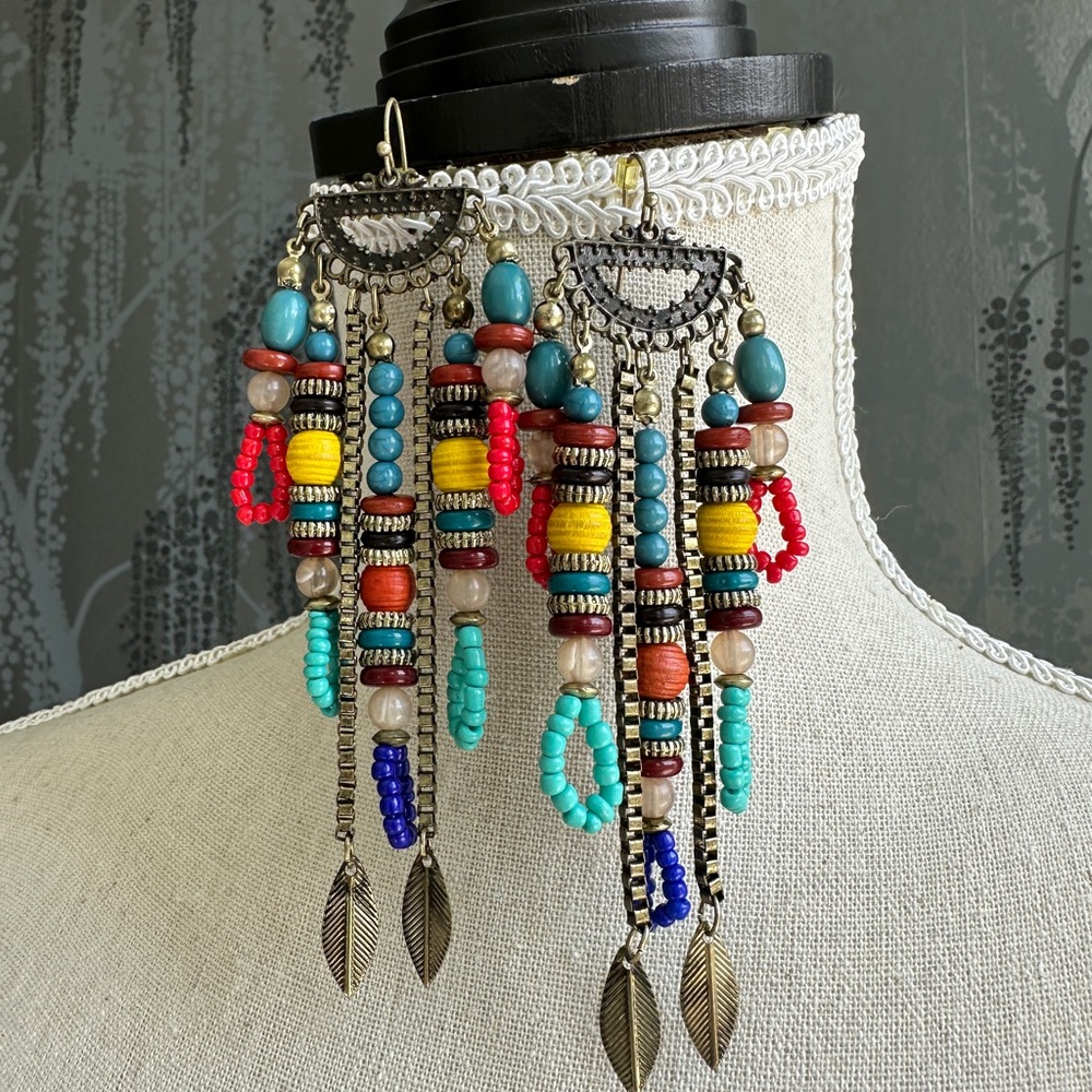 Multicolor Beaded Necklaces Bundle And Earrings - image 8